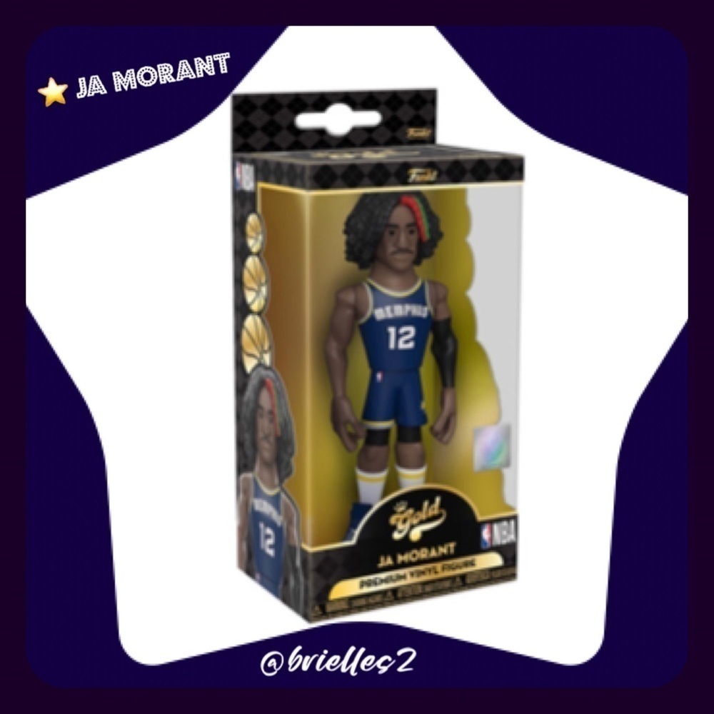 🏀 New Funko Gold NBA Premium Vinyl Figure 5”T Ja Morant Memphis